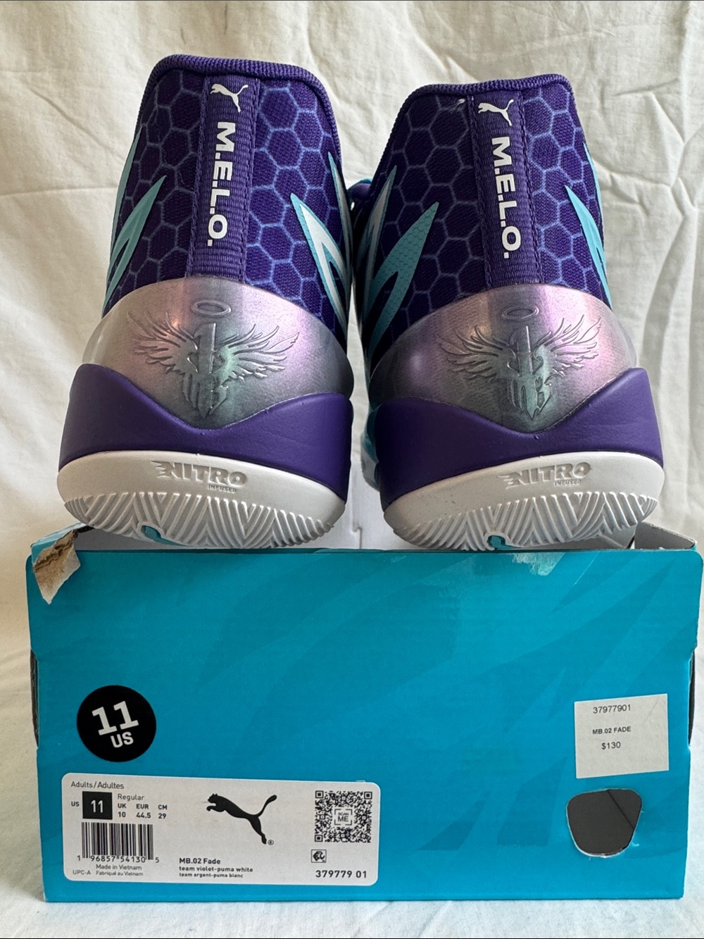 Puma Mens Turquoise & Purple Athletic Shoes - Picture 2 of 4